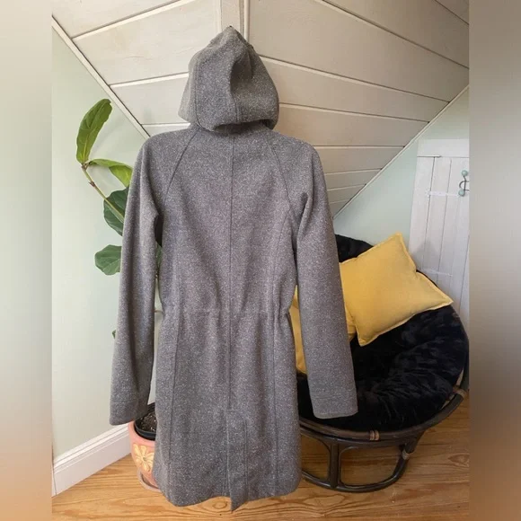 Lululemon Apres Sport Tweed Jacket Long Soft Fleece Hooded Gray Size 6 - Picture 8 of 14